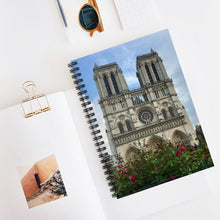 Load image into Gallery viewer, Notre Dame spiral notebook with ruled line paper
