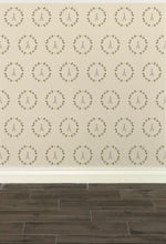Load image into Gallery viewer, Green Eiffel Tower & Wreath graphic on a cream background wallpaper: L'Abeille Française