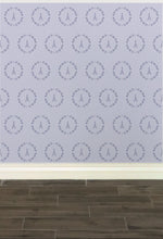 Load image into Gallery viewer, Dark blue Eiffel Tower & Wreath graphic on a light blue background wallpaper: L'Abeille Française