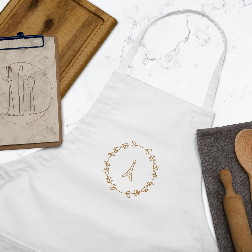 Eiffel Apron (White & Gold) – Boutique L'Abeille Française