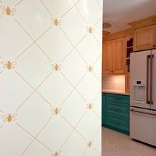 Load image into Gallery viewer, The French Bee Wallpaper (Gold on Cream)