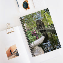 Load image into Gallery viewer, Medici Fountain spiral notebook with ruled line paper