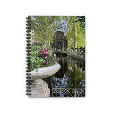 Load image into Gallery viewer, Medici Fountain spiral notebook with ruled line paper