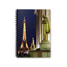 Load image into Gallery viewer, Eiffel Tower spiral notebook with ruled line paper
