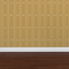 Load image into Gallery viewer, Gold wallpaper with alternating vertical stripes of cream-coloured stylized flower petals and narrow lines: Boutique L'Abeille Française