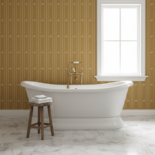 Load image into Gallery viewer, Petal Stripe Wallpaper (Cream on Gold)