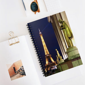 Eiffel Tower spiral notebook with ruled line paper