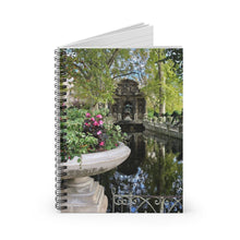 Load image into Gallery viewer, Medici Fountain spiral notebook with ruled line paper