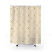 Load image into Gallery viewer, The French Bee Shower Curtain (Gold on Cream)