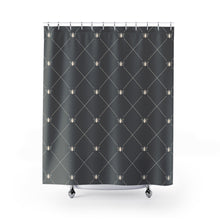 Load image into Gallery viewer, The French Bee Shower Curtain (Cream on Grey)