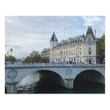 Load image into Gallery viewer, 14&quot; × 11&quot; 252 precise interlocking piece puzzle of the Pont au Change and Conciergerie in Paris: L&#39;Abeille Française