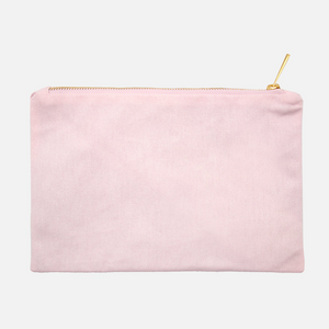 Powder-pink cotton canvas cosmetic bag: L'Abeille Française