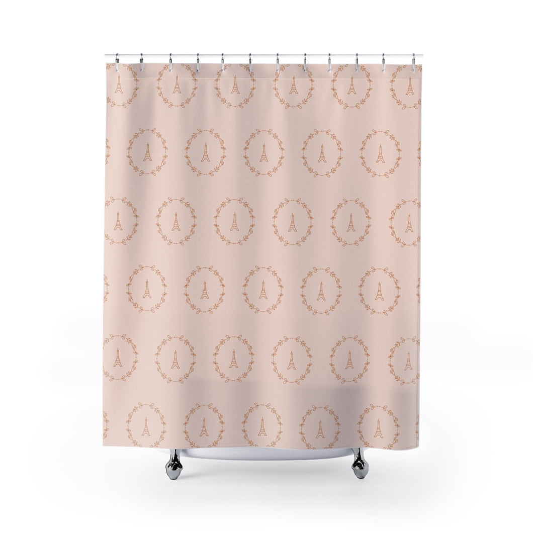 Eiffel Shower Curtain (Rose on Rose)