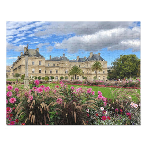 14" × 11" 252 precise interlocking piece jigsaw puzzle of the Luxembourg Gardens in Paris: L'Abeille Française