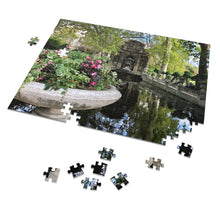 Load image into Gallery viewer, 14&quot; × 11&quot; 252 precise interlocking piece jigsaw puzzle of the Medicis Fountain in Paris: L&#39;Abeille Française