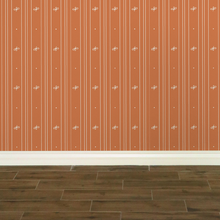 Load image into Gallery viewer, Peach-coloured wallpaper with alternating vertical stripes of cream-coloured stylized flower petals and narrow lines: Boutique L&#39;Abeille Française