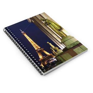 Eiffel Tower spiral notebook with ruled line paper
